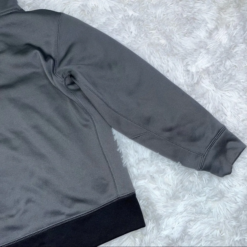 NIKE Kids Youth Therma Fit Hoodie Pullover Gray Black Medium